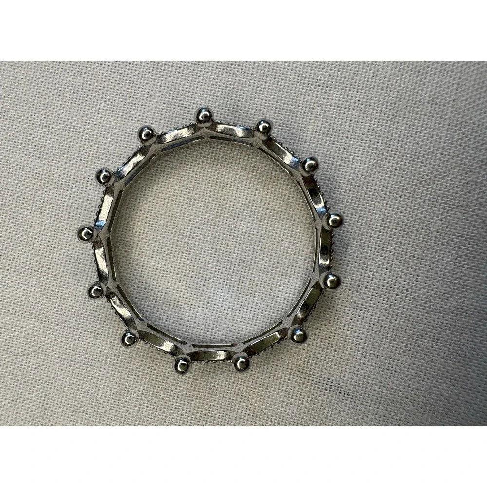 Sterling Silver Tiara Crown Band Ring‎ Sz 10.75 2.87g Repair Missing 2 Stones